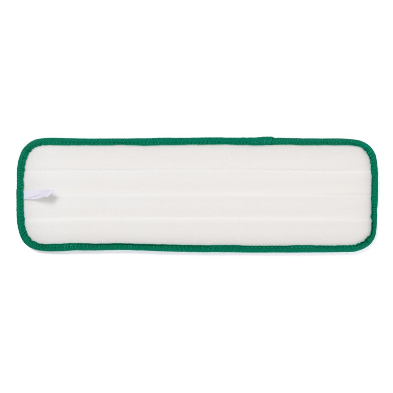 18 inch microfiber scrubber mop pads from EcoFine USA. Heavy-duty commercial microfiber mop pads for janitorial, healthcare, hospitality, industrial, and facility management cleaning across the United States.