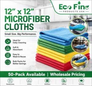 12x12 microfiber cloths for restaurants hotels and daily commercial cleaning