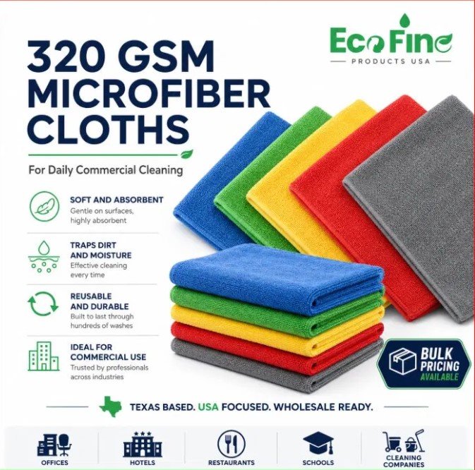320 GSM microfiber cloths