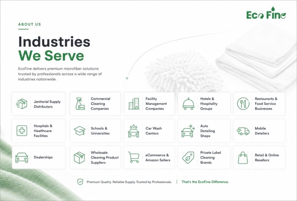 OEM private label microfiber towels and cleaning cloths by EcoFine