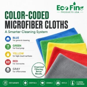 color-coded microfiber cloths