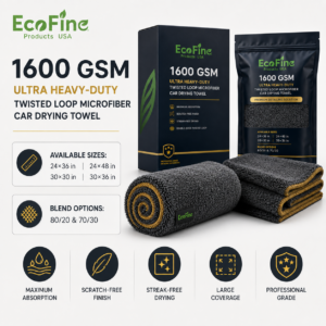 1600 GSM Ultra Heavy-Duty Twisted Loop Microfiber Car Drying Towel