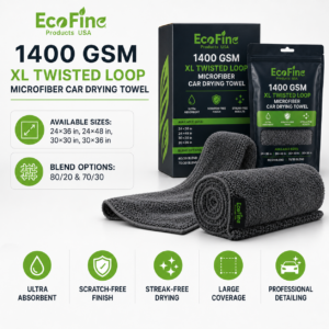 Premium 1400 GSM XL twisted loop microfiber car drying towel for SUVs, trucks, RVs, boats, car washes, detailers, distributors, and private label brands. Available in 24x36, 24x48, 30x30, and 30x36 sizes. car towel manufacturer , drying car towel private label oem in usa , dry car towels wholesale