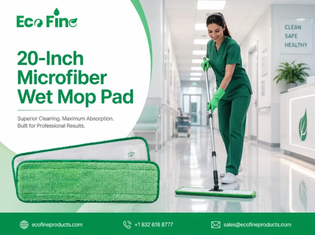 20-Inch Microfiber Wet Mop Pad Wholesale 