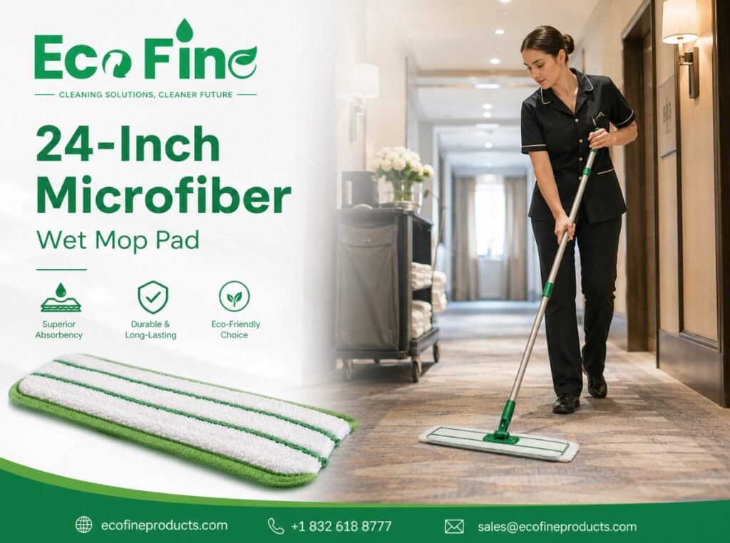24-Inch Microfiber Wet Mop Pad Wholesale