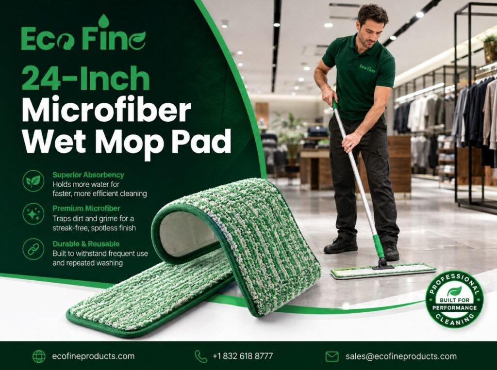 24-Inch Microfiber Wet Mop Pad Wholesale