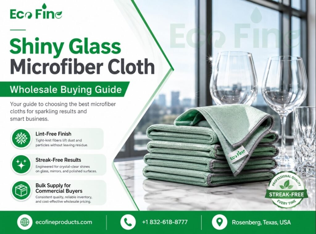 Shiny Glass Microfiber Cloth For Hotels