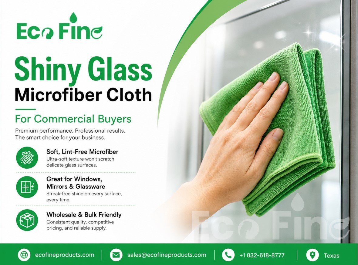 Shiny Glass Microfiber Cloth For Hotels